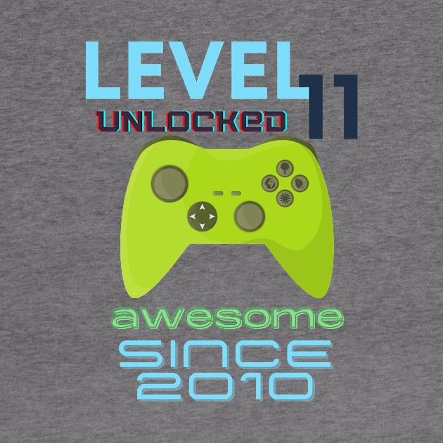 Level 11 Unlocked Awesome 2010 Video Gamer by Fabled Rags 